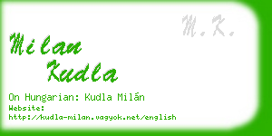 milan kudla business card